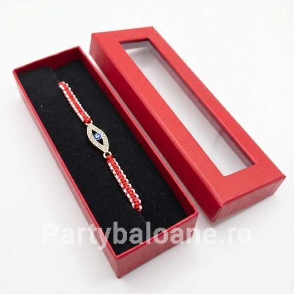 Mărțișor Premium Brățară în Cutie Cadou - Modele Norocoase 1 Martie Model 45 Martisor premium bratara cu perle si talismane norocoase in cutie rosie cadou 1 martie