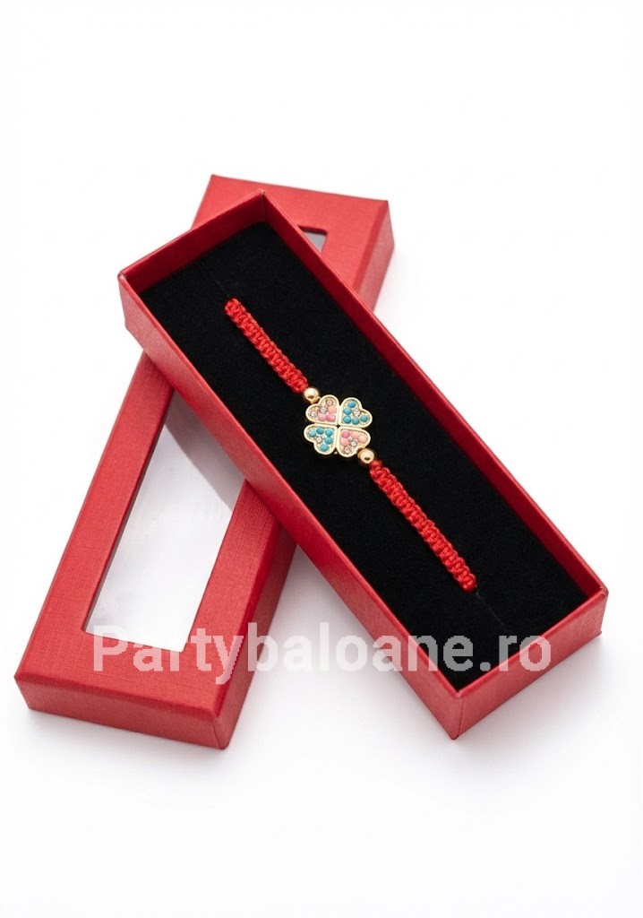 Mărțișor Premium Brățară în Cutie Cadou - Modele Norocoase 1 Martie Model 52 Martisor premium bratara cu perle si talismane norocoase in cutie rosie cadou 1 martie