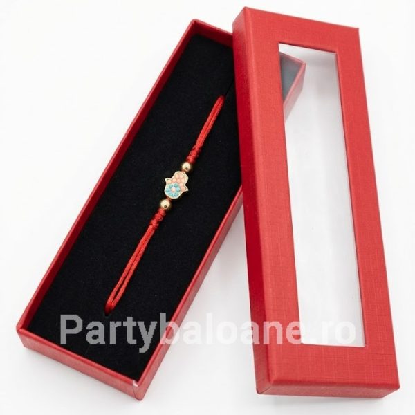 Mărțișor Premium Brățară în Cutie Cadou - Modele Norocoase 1 Martie Model 60 Martisor premium bratara cu perle si talismane norocoase in cutie rosie cadou 1 martie