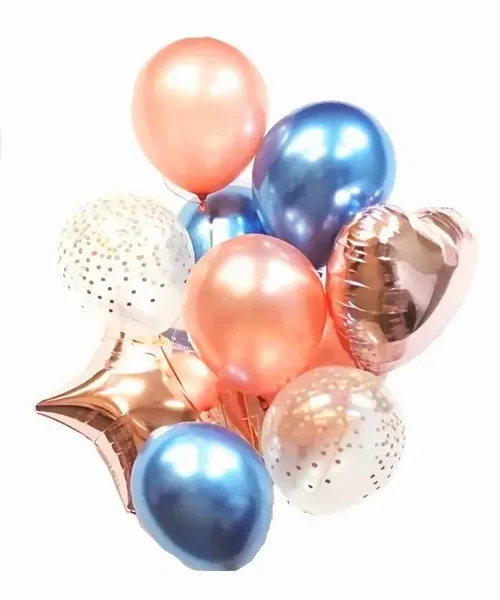 SET 10 BALOANE FOLIE SI LATEX -ALBASTRU CHROME