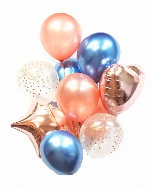 SET 10 BALOANE FOLIE SI LATEX -ALBASTRU CHROME