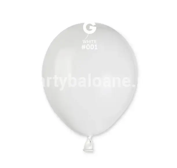 Set 100 Baloane Alb Cod 001 - 13 Cm SET 100 BALOANE ALB COD 001 - 13 CM