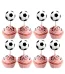 Set 12 Toppere Briose Si Tort Minge Fotbal (Carton Si Lemn) 9X4 Cm Un Set De Mini Toppere Din Carton Montate Pe Bete De Lemn Pentru Briose
