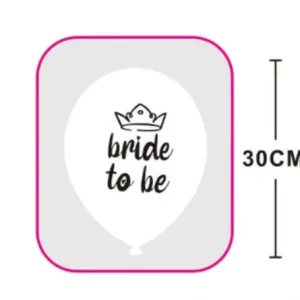 SET 20 BALOANE LATEX ALBE - BRIDE TO BE 30 CM