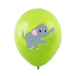 SET 20 BALOANE LATEX MULTICOLORATE SAFARI CU IMPRIMEU ELEFANT - 30 CM