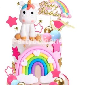 Set 29 Toppere Tort 3D Unicorn și Curcubeu – Bile