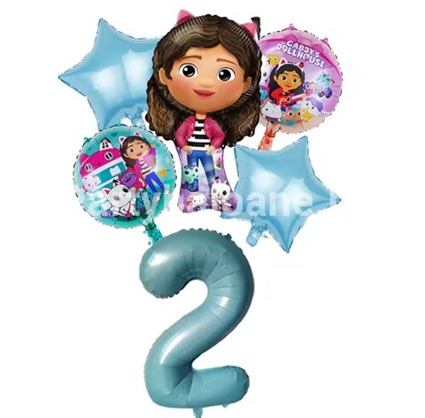 SET 5 BALOANE FOLIE BLEU CASA DE PAPUSI A LUI GABI - CIFRA 2