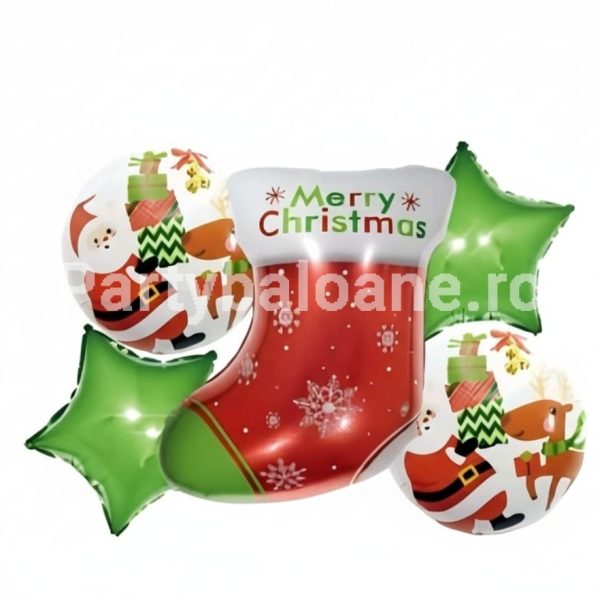 SET 5 BALOANE FOLIE MOS CRACIUN COD C24