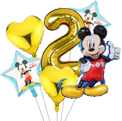 SET 6 BALOANE CU CIFRA 2 SI MICKEY