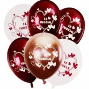SET 6 BALOANE LATEX TE IUBESC IN NUANTE DE ALB