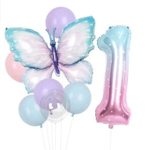 SET 8 BALOANE FOLIE SI LATEX - FLUTURE SI CIFRA 1