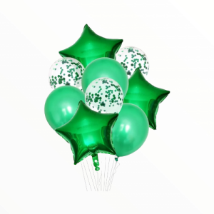 SET 9 BALOANE FOLIE SI LATEX CU STELE VERZI