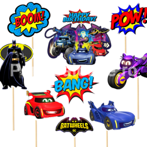 SET 9 TOPPERE PENTRU TORT BATMAN - BATWHEELS