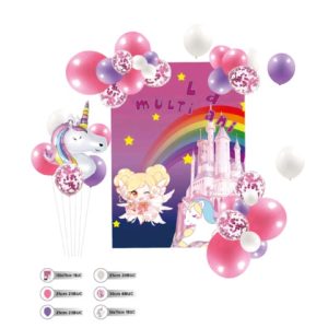 SET ARANJAMENT BALOANE TEMATICA UNICORN