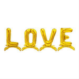 SET BALOANE FOLIE LOVE AURIU CU STATIV