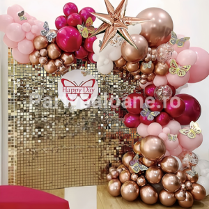 SET GHIRLANDA BALOANE ROZ MACARONS