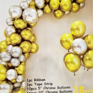 SET GIRLANDA CU BALOANE CHROME AURIU SI CHROME ARGINTIU