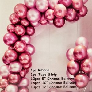 SET GIRLANDA CU BALOANE CHROME ROZ