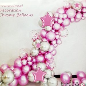 SET GIRLANDA CU BALOANE IN NUANTE DE ARGINTIU CHROME SI LILA CHROME