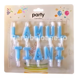 SET LUMANARI LA MULTI ANI BLEU