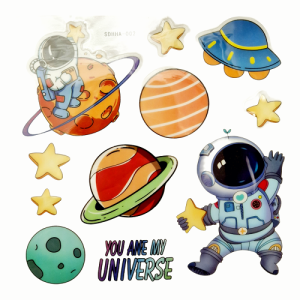 SET STICKERE DECORATIVE FOSFORESCENTE - ASTRONAUTI MODEL 1
