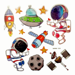 SET STICKERE DECORATIVE FOSFORESCENTE - ASTRONAUTI MODEL 4