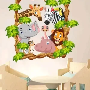 STICKER DECORATIV PENTRU PERETE - ANIMALUTE SAFARI IN RAMA - COD 144B