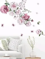 STICKER DECORATIV PENTRU PERETE - FLORI ROZ COD 276