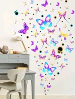 STICKER DECORATIV PENTRU PERETE - SET CU FLUTURASI MULTICOLOR - imagine 3