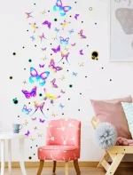 STICKER DECORATIV PENTRU PERETE - SET CU FLUTURASI MULTICOLOR