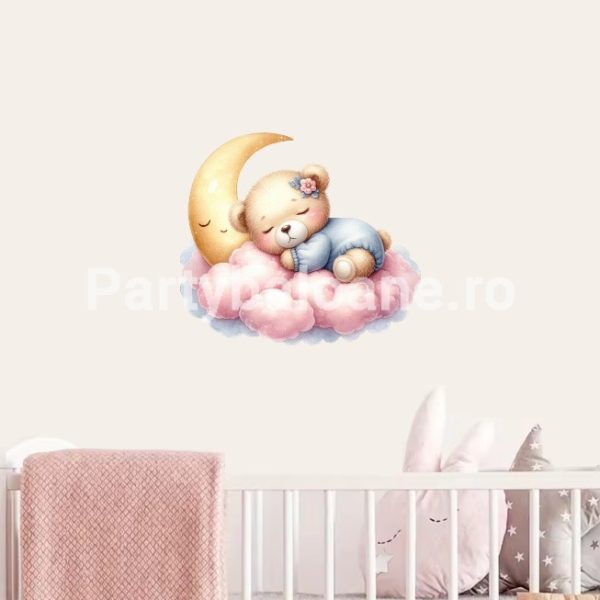 STICKER DECORATIV PENTRU PERETE - URS ROZ COD 477B