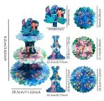 Suport Stitch Si Lillo Din Carton Pentru Briose Pe 3 Niveluri - imagine 2