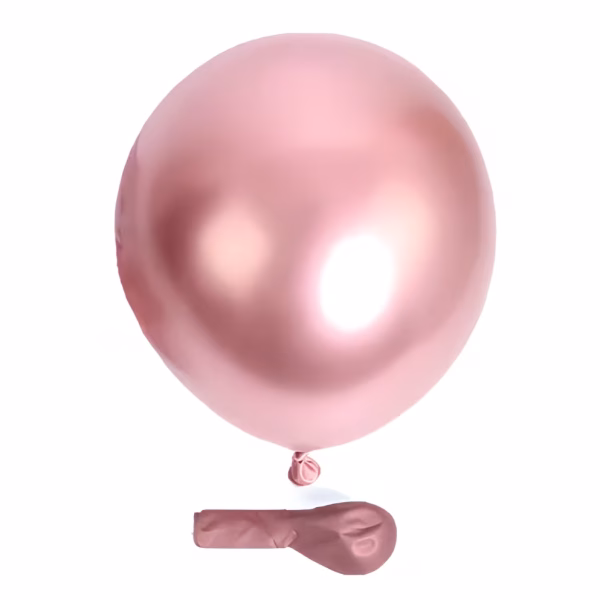 Set 50 Baloane Latex Rose Gold Chrome (30 cm) | Decor Metalizat Premium Balon din latex de 30 cm