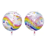BALON FOLIE CU UNICORN - HAPPY BIRTHDAY 45 CM