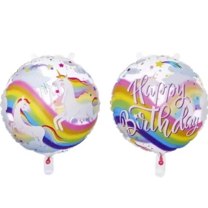BALON FOLIE CU UNICORN - HAPPY BIRTHDAY 45 CM