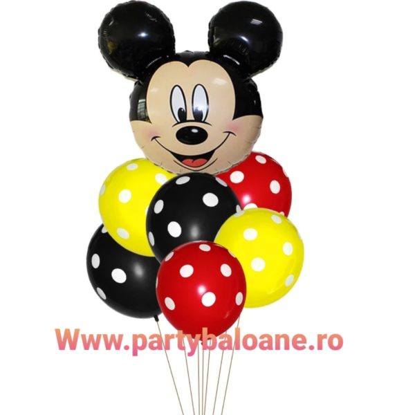 SET 7 BALOANE CU CAP MICKEY 70 CM