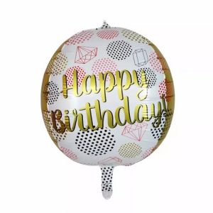 BALON FOLIE SFERA , ORBZ HAPPY BIRTHDAY 55 CM