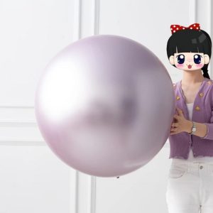 BALON LATEX JUMBO CHROME LILA 90 CM