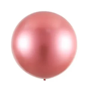 BALON LATEX JUMBO CHROME ROZ 90 CM