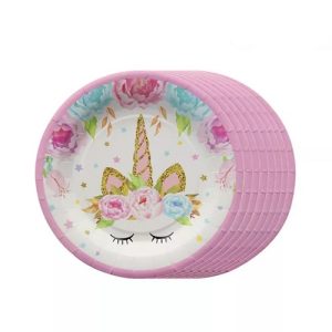 SET 8 FARFURII CU UNICORN , 18 CM