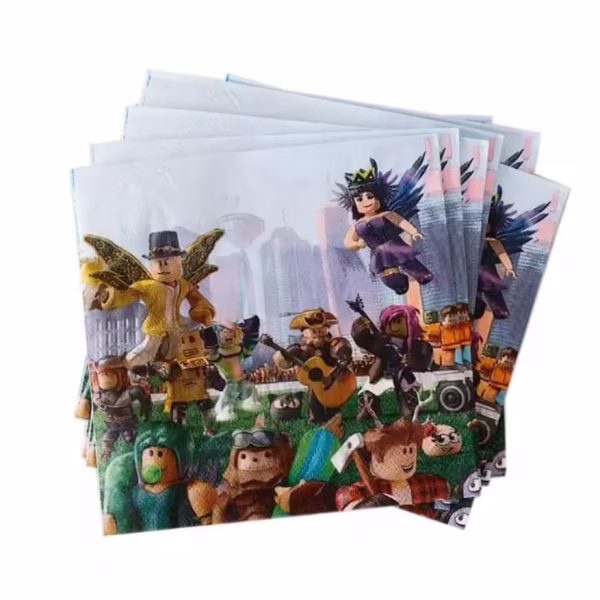 Șervețele Party Roblox (Set 20 buc) - Decor Masă 33x33cm Set de 20 de șervețele de hârtie pentru petreceri tematice Roblox
