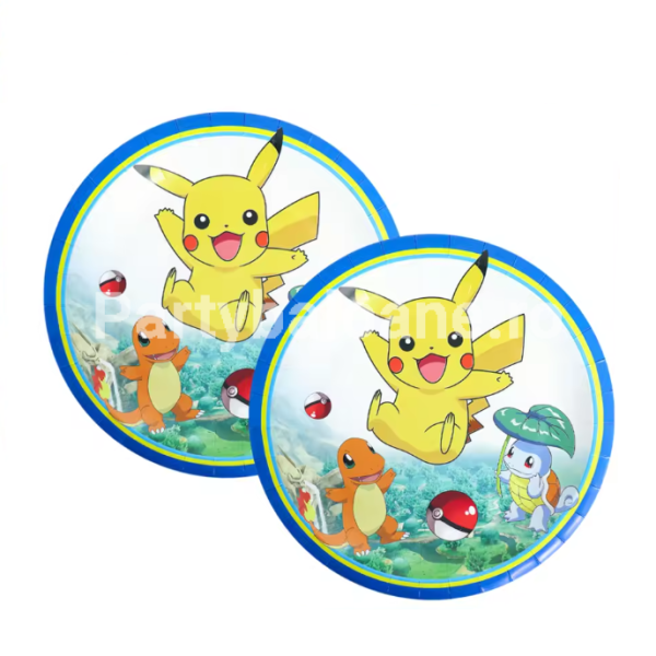 Set 10 farfurii cu Pokemon - 18 CM