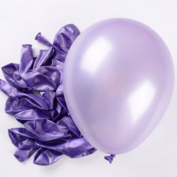 Set 100 Baloane Latex Mov Deschis Sidefat Metalizat (Lilac