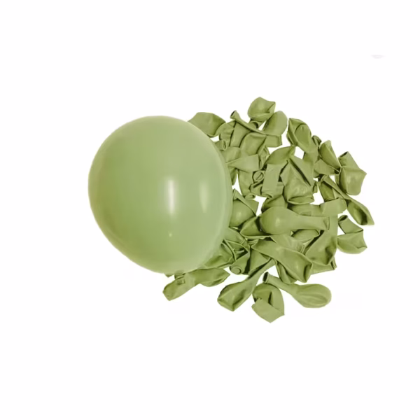 Set 100 Baloane Latex Verde Bean Dusty (Sage Green