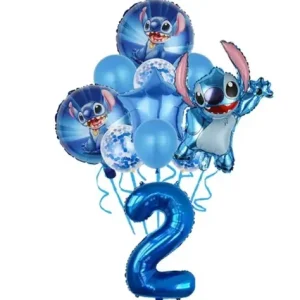 Set 11 baloane folie si latex cu cifra 2 - Stitch