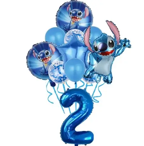 Set 11 baloane folie si latex cu cifra 2 - Stitch