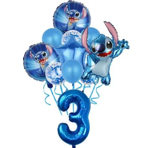 Set 11 baloane folie si latex cu cifra 3 - Stitch