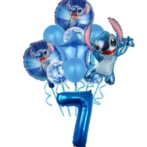 Set 11 baloane folie si latex cu cifra 7 - Stitch