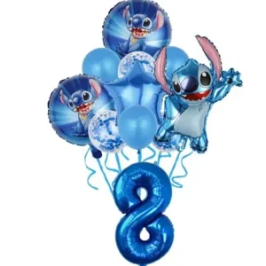 Set 11 baloane folie si latex cu cifra 8 - Stitch