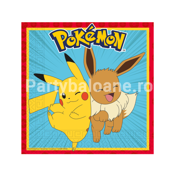 Șervețele Party Pokémon (Set 20 buc) - Decor Masă 33x33cm Procos
